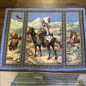 Native American Themed Tapestry Blanket